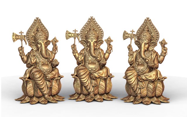 Ganesh ji lotus Modello di stampa 3D .c4d .max .obj .3ds .fbx .stl .blend 