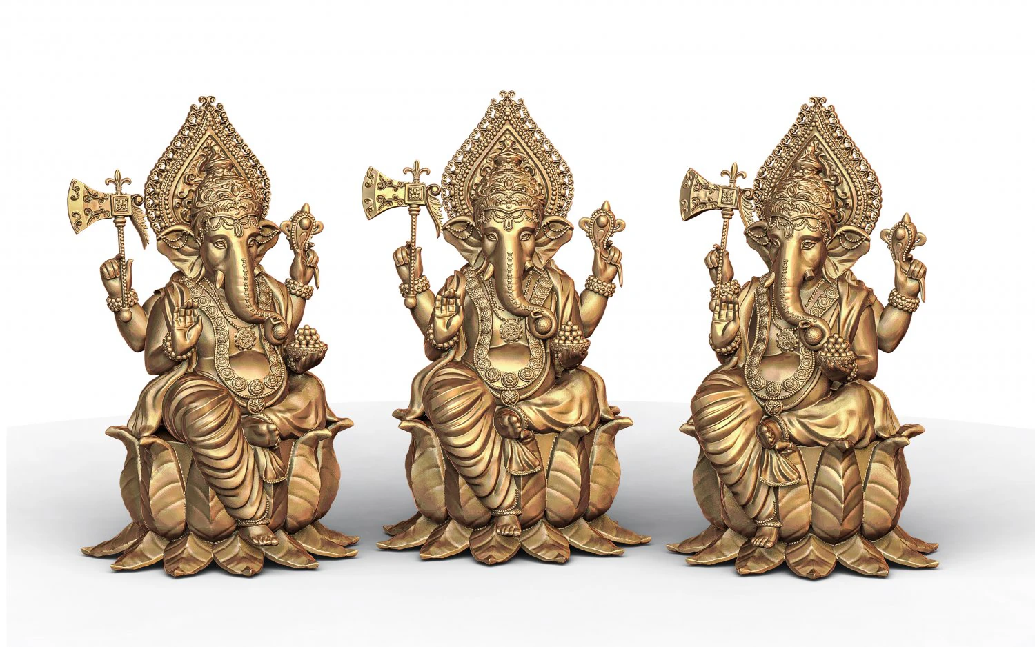 Ganesh ji lotus 3D Print Model .c4d .max .obj .3ds .fbx .stl .blend 