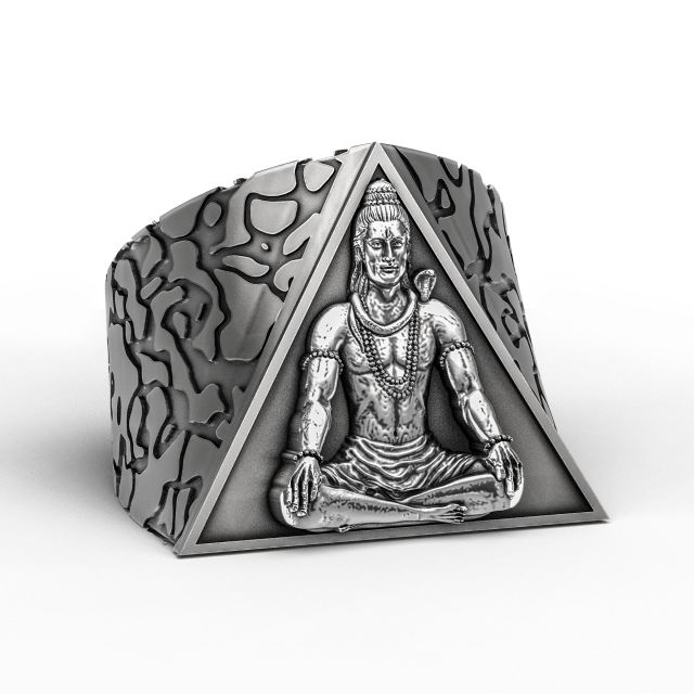 Antique Shiv Ji Ring Modelo de impresión 3D .c4d .max .obj .3ds .fbx .stl .blend