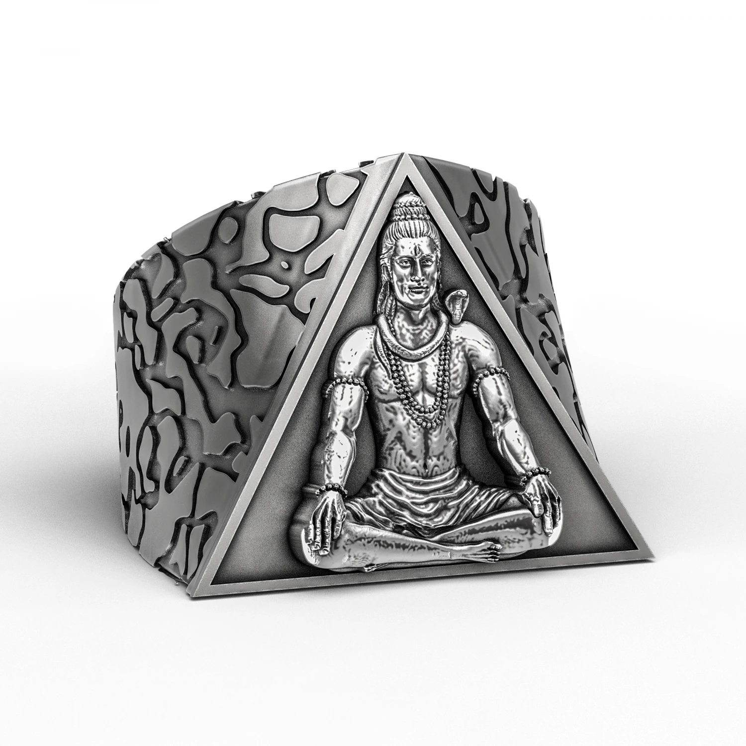 Antique Shiv Ji Ring 3D Print Model .c4d .max .obj .3ds .fbx .stl .blend 