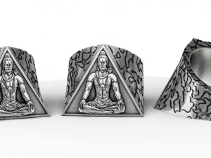 Antique Shiv Ji Ring 3D Print Model
