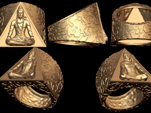 Antique Shiv Ji Ring Modelo de impresión 3D