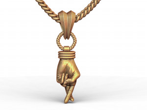 Fingers Crossed Hand Pendant Modello di stampa 3D