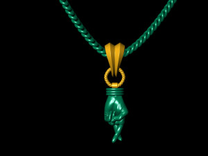 Fingers Crossed Hand Pendant 3D 프린트 모델