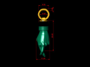 Fingers Crossed Hand Pendant 3D 프린트 모델