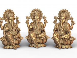 Ganesh Ji L&oacute;tus 08 Modelo de Impressão 3D