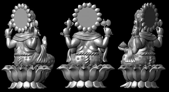 Ganesh Ji Lotus 08 3d Print Model In Pendants 3dexport 1590