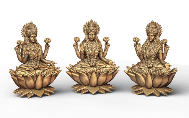 Saraswati Mata 01 3D Print Model .c4d .max .obj .3ds .fbx .stl .blend 
