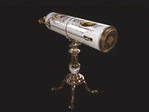 Королевский антикварный телескоп-рефлектор PBR. 3D Модель