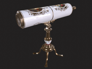 A royal antique reflecting telescope PBR 3D मॉडल