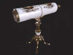 A royal antique reflecting telescope PBR 3D Model