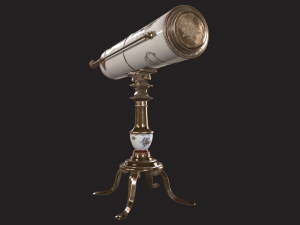 A royal antique reflecting telescope PBR 3D मॉडल