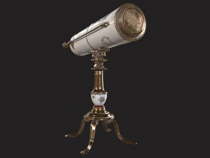 A royal antique reflecting telescope PBR 3D Model