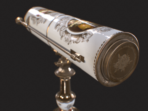 A royal antique reflecting telescope PBR 3D मॉडल