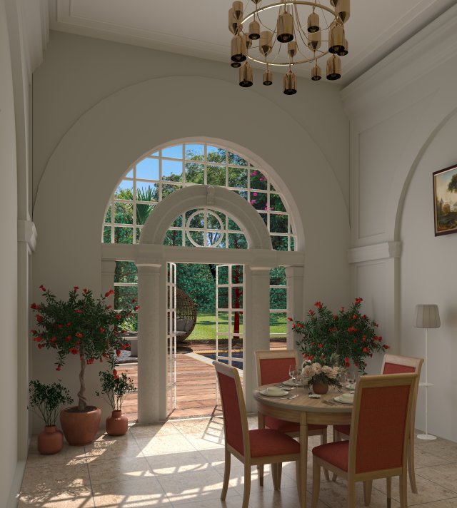 Dining room 3D मॉडल .c4d .max .obj .3ds .fbx .stl .blend 