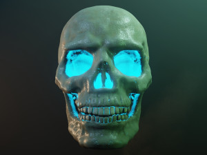 Human skull with fluorescence 3D Model
