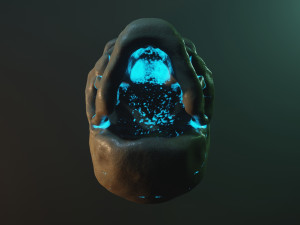 Human skull with fluorescence 3D Model