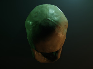 Human skull with fluorescence 3D Model