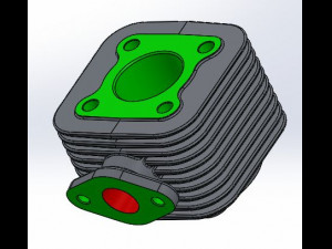 2 stroke engine cylinder 3D 模型
