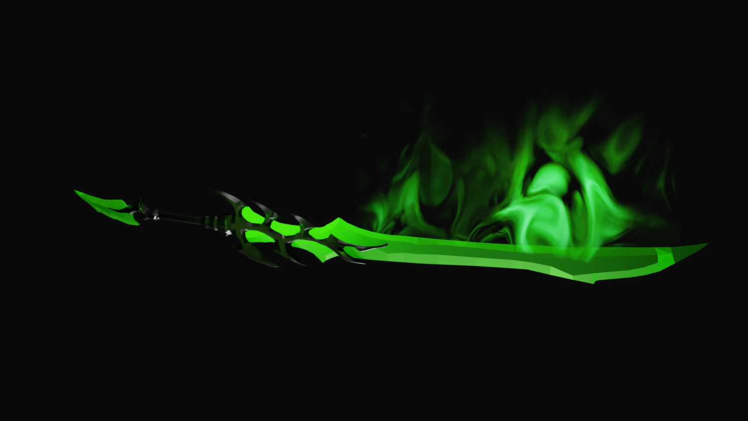 Green fire saber 3D Model .c4d .max .obj .3ds .fbx .stl .blend