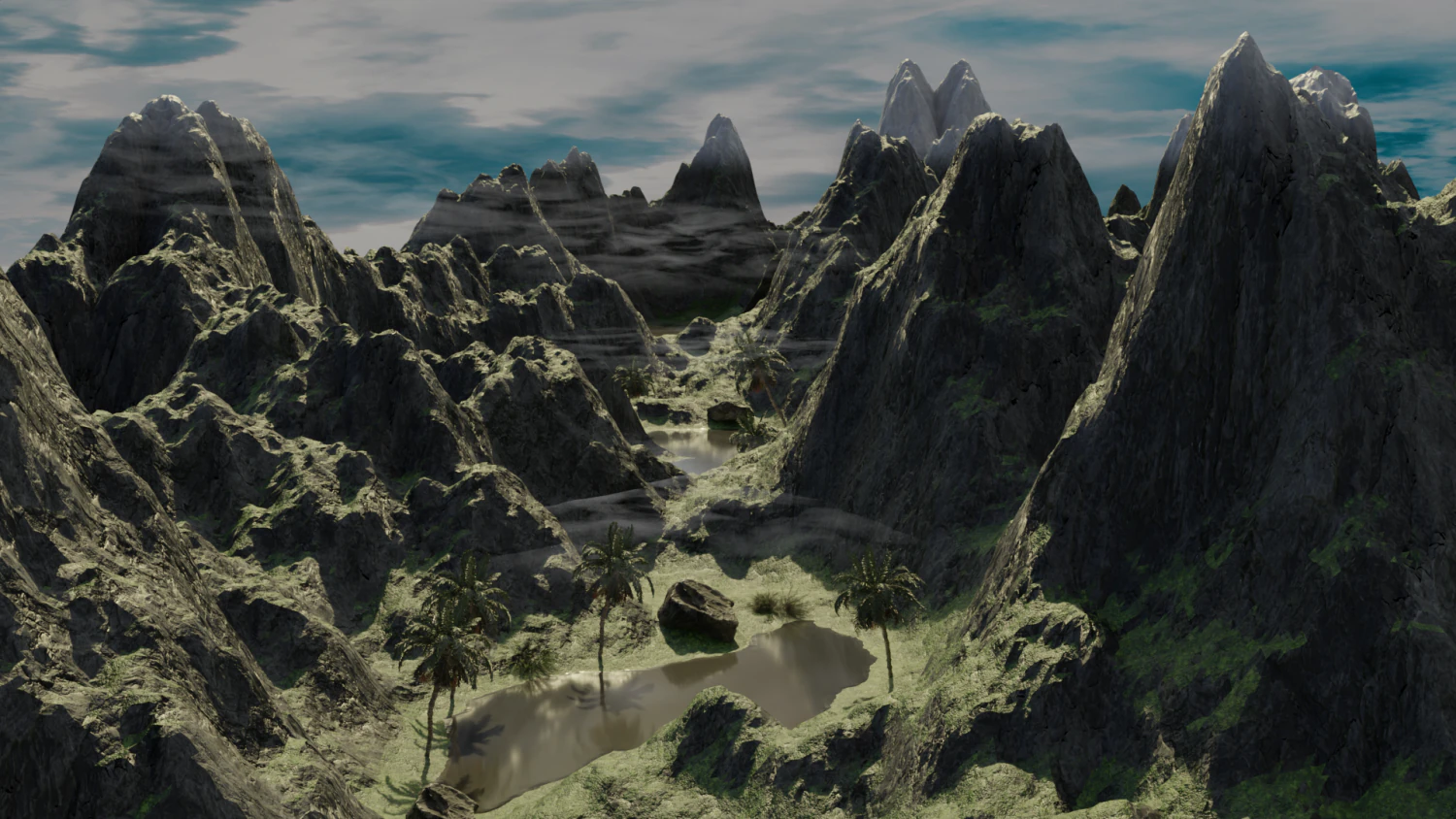 tropical valley 3D Model .c4d .max .obj .3ds .fbx .stl .blend 