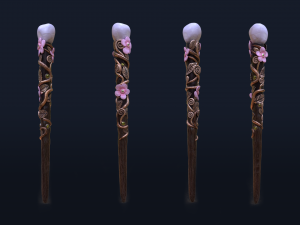 fairy wand - magic wand - nature wand - flower wand Modèle 3D