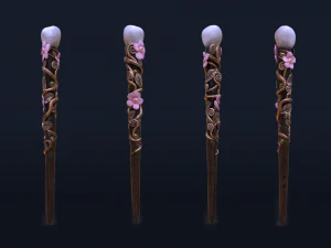 fairy wand - magic wand - nature wand - flower wand 3D Model