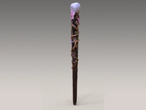 fairy wand - magic wand - nature wand - flower wand 3D Model