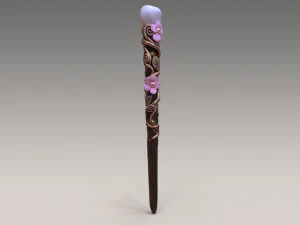 fairy wand - magic wand - nature wand - flower wand 3D Model