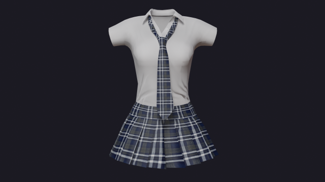 School Uniform Student Uniform 3D Model .c4d .max .obj .3ds .fbx .stl .blend 