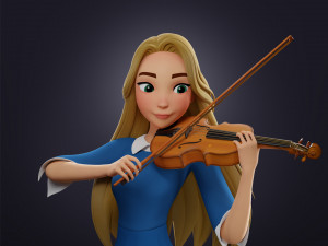 Stylized Violin 3D Modell