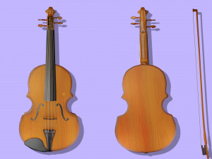 Stylized Violin 3D Modell