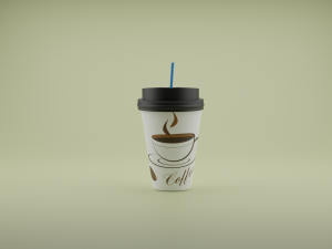 A glass of coffee 3D Model