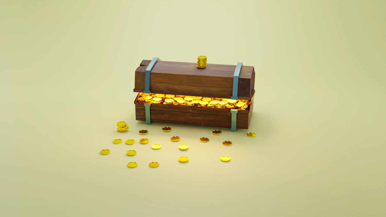 Chest of gold 3D Model .c4d .max .obj .3ds .fbx .stl .blend
