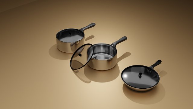 frying pan Model 3D .c4d .max .obj .3ds .fbx .stl .blend 