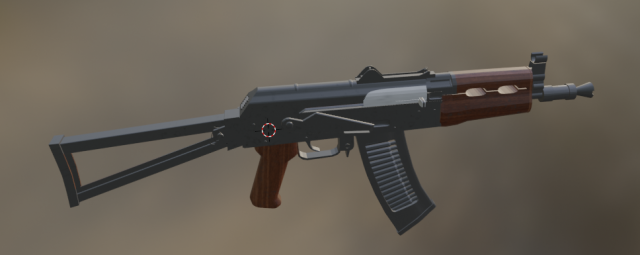 Lowpoly AKS74U 3D Модель .c4d .max .obj .3ds .fbx .stl .blend 