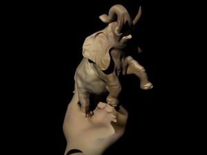 Elephant in hand 3D 模型