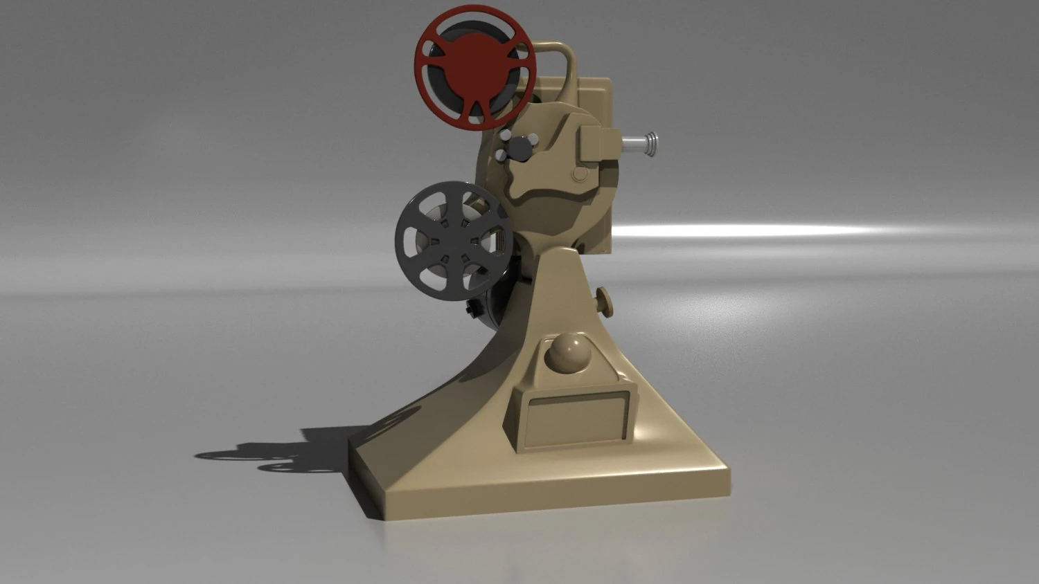 Vintage School Film Projector 3D Model .c4d .max .obj .3ds .fbx .stl .blend