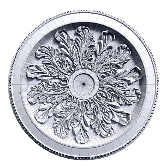 Ceiling Medallion 03 3D Модель .c4d .max .obj .3ds .fbx .stl .blend 
