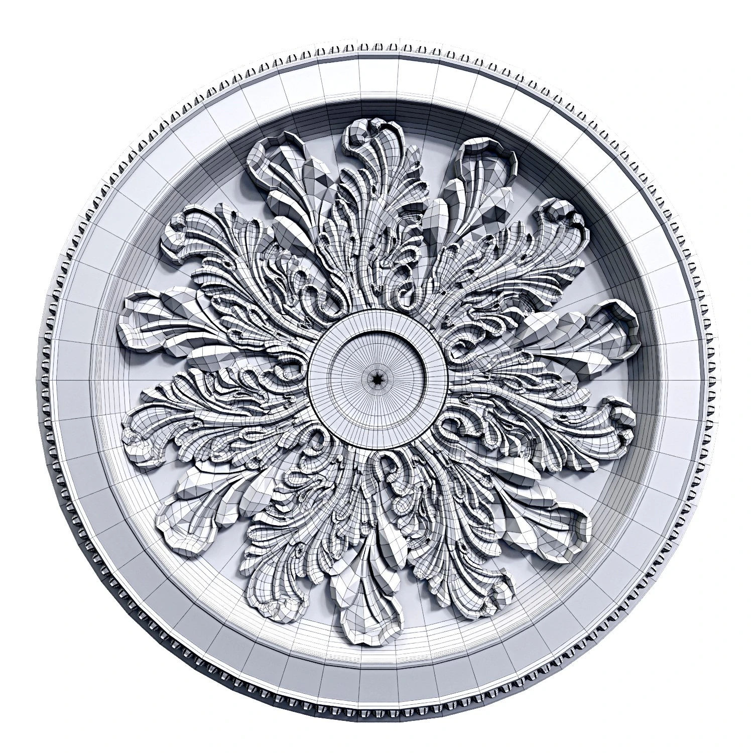 Ceiling Medallion 03 3D Model .c4d .max .obj .3ds .fbx .stl .blend 