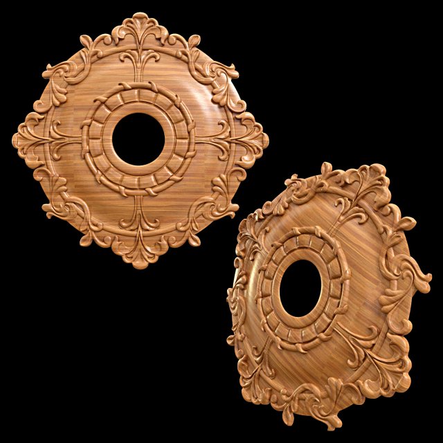 Ceiling Medallion 04 3D Model .c4d .max .obj .3ds .fbx .stl .blend 