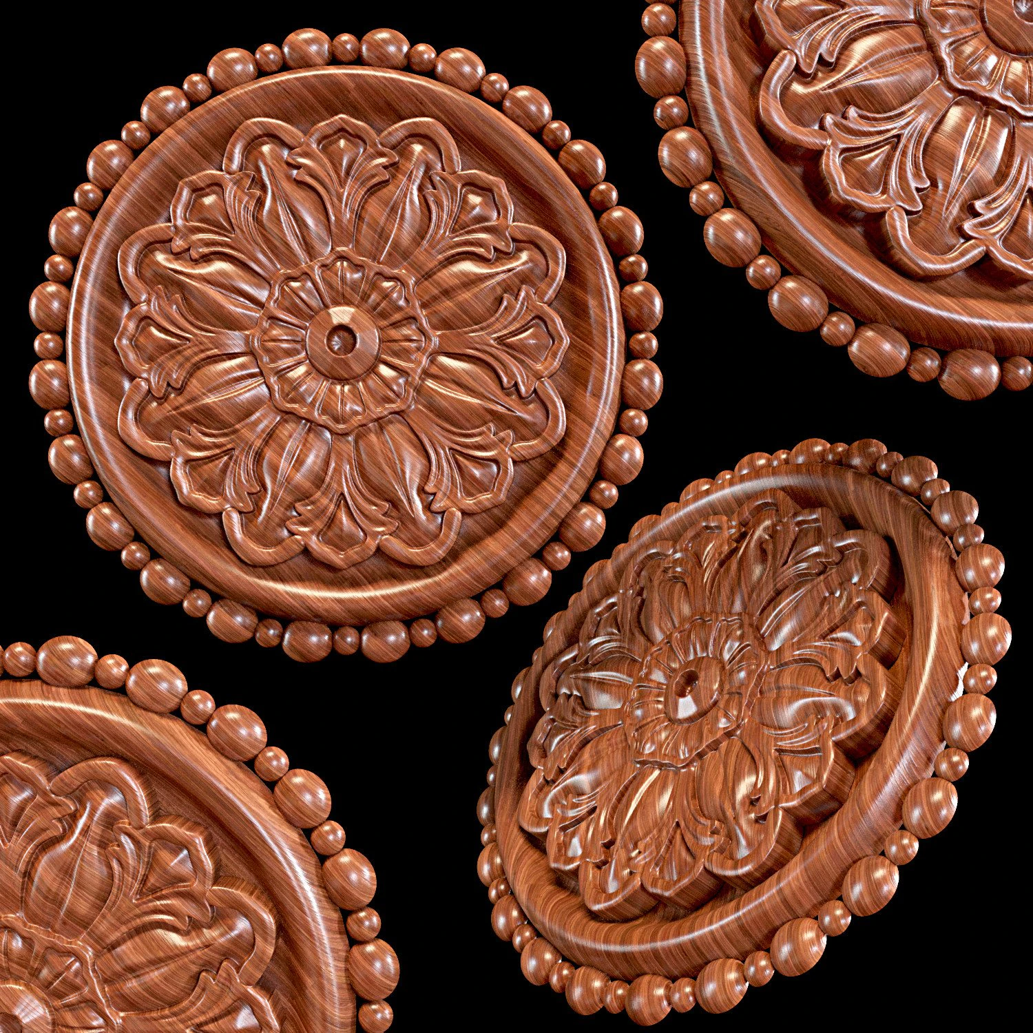 Ceiling Medallion 07 3D Model .c4d .max .obj .3ds .fbx .stl .blend 