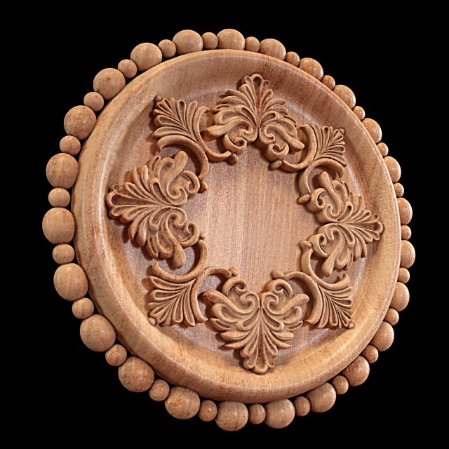 Ceiling Medallion 08 3D Model .c4d .max .obj .3ds .fbx .stl .blend 