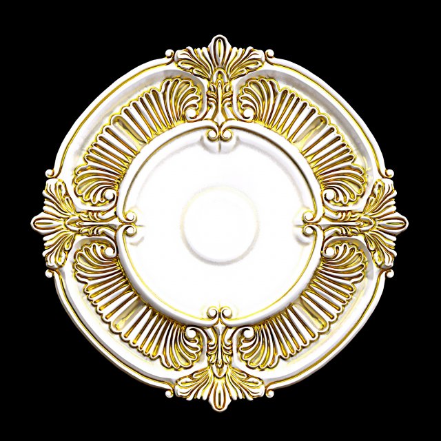 Ceiling Medallion 09 3D 모델 .c4d .max .obj .3ds .fbx .stl .blend 