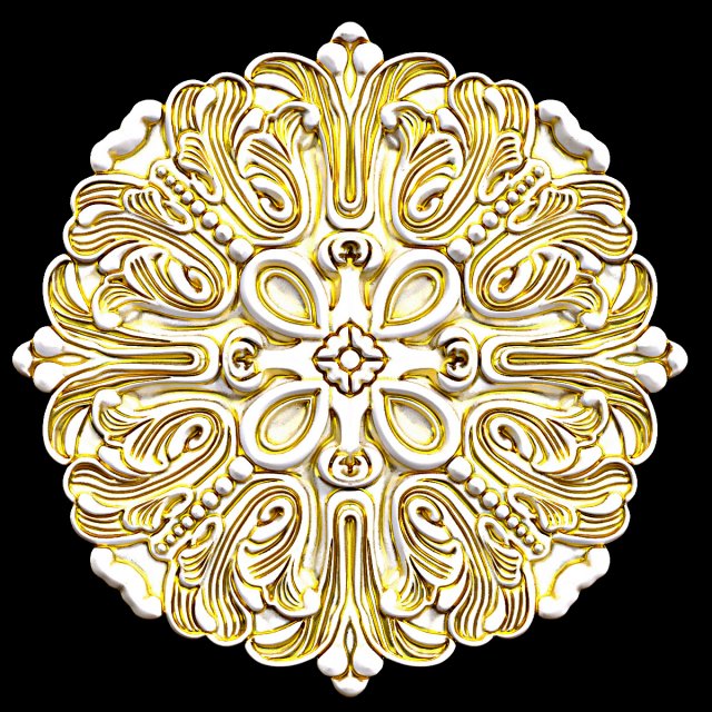 Ceiling Medallion 10 3D Model .c4d .max .obj .3ds .fbx .stl .blend 