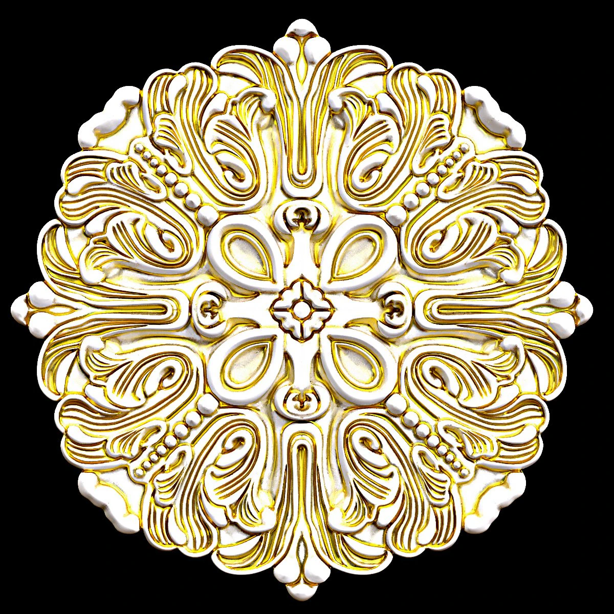 Ceiling Medallion 10 3D Model .c4d .max .obj .3ds .fbx .stl .blend 