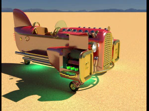 Steampunk boat tail racer 3D Model
