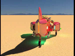 Steampunk boat tail racer 3D Model
