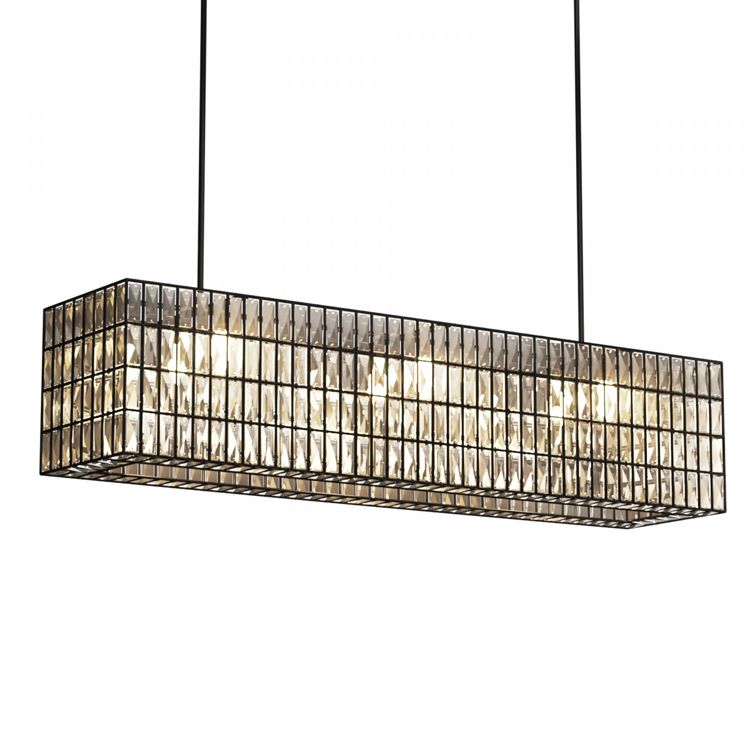 Adeline Crystal Rectangular Chandelier 3D Model .c4d .max .obj .3ds .fbx .stl .blend 