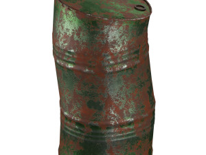 220 Liter Steel Barrel 3D 모델